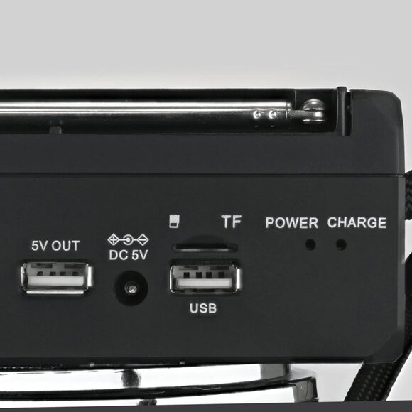 QFX R-37 3-In-1 Rechargeable AM/FM/SW1-SW4 6-Band Solar Radio +Flashlight+USB/SD - Picture 4 of 4